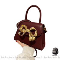 Sac à Main Femme Rabat Noir - modèle Bordeaux - Sac Roche ™