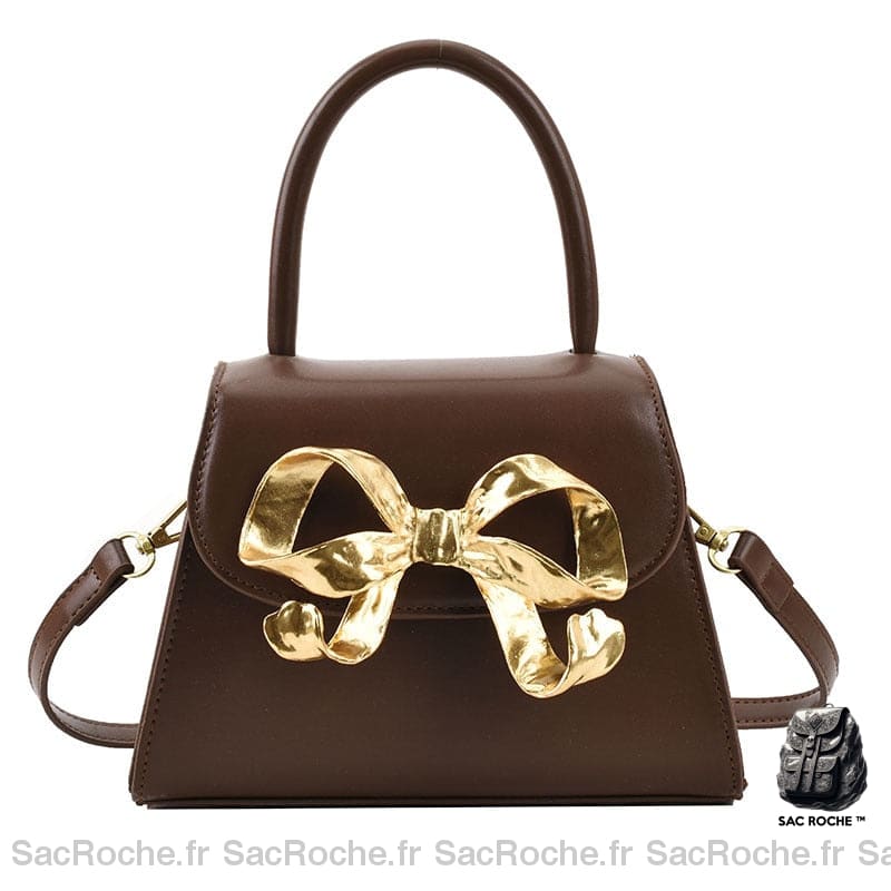 Sac À Main Femme Rabat Noir Marron