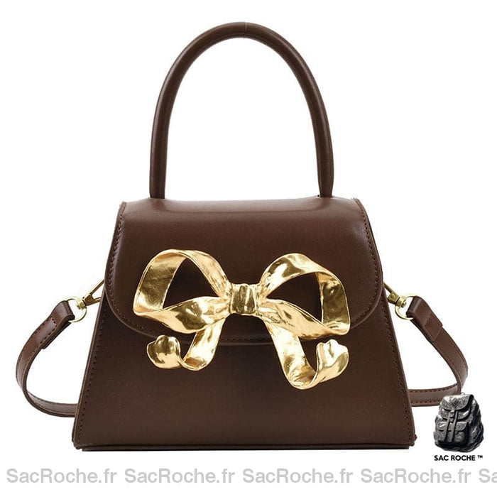 Sac À Main Femme Rabat Noir Marron