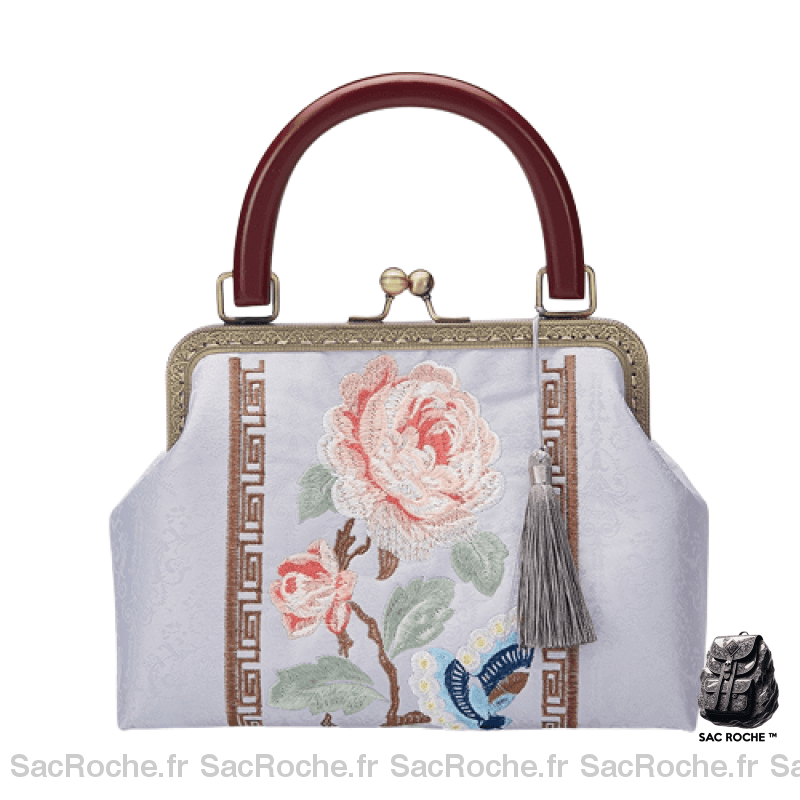 Sac À Main Femme Rétro Blanc