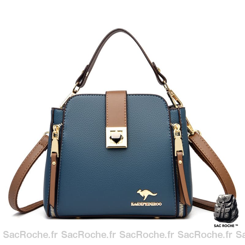 Sac À Main Femme Rétro Carré Bleu Sac Main Femme