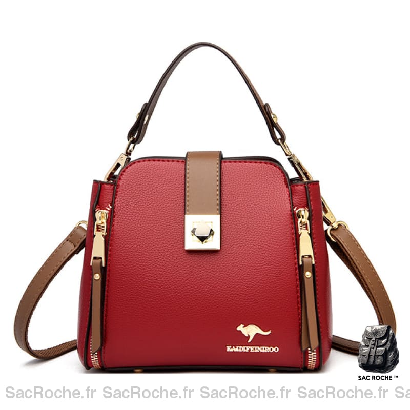 Sac À Main Femme Rétro Carré Rouge Sac Main Femme