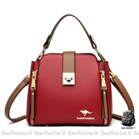 Sac à Main Femme Rétro Carré - modèle Rouge - Sac Roche ™