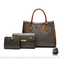 Sac à Main Femme Travail - modèle Gris - Sac Roche ™