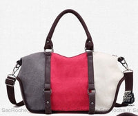 Sac à Main Femme Tricolore Élégant - modèle Rouge - Sac Roche ™