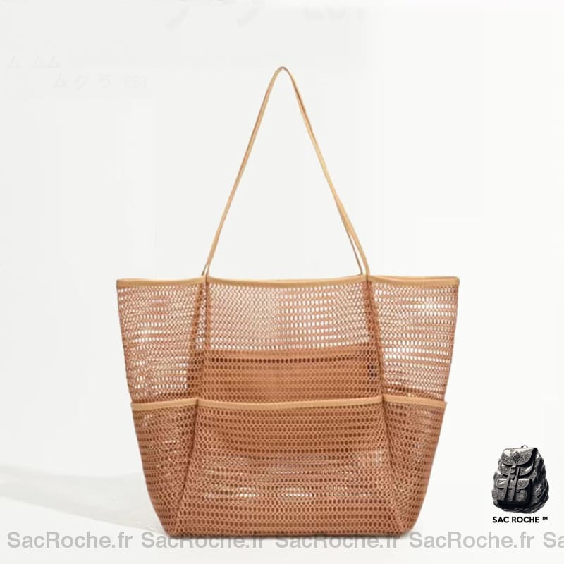 Sac À Main Femme Trou Marron / 35X39Cm