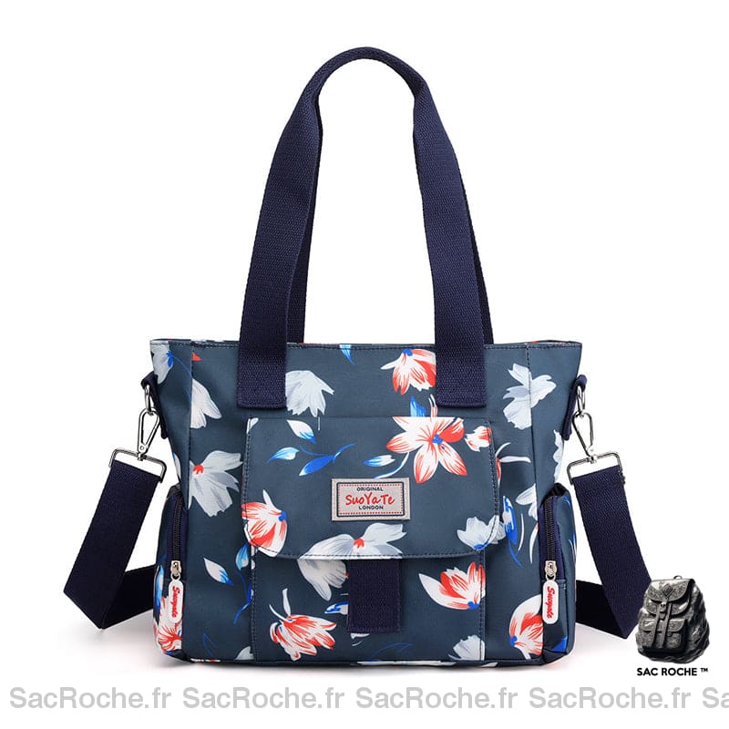 Sac à main à motif floral pour femme multicolore avec un fond blanc