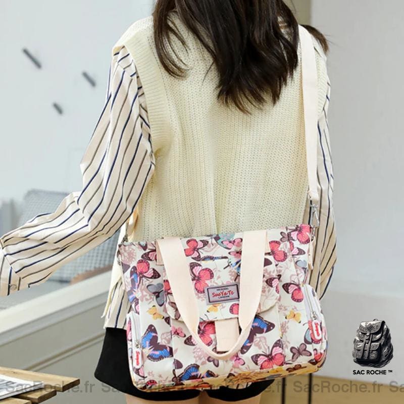 Sac À Main Floral Femme Dos