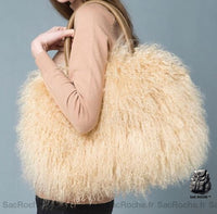 Sac à main Fourrure Cuir Artificiel - modèle Beige - Sac Roche ™
