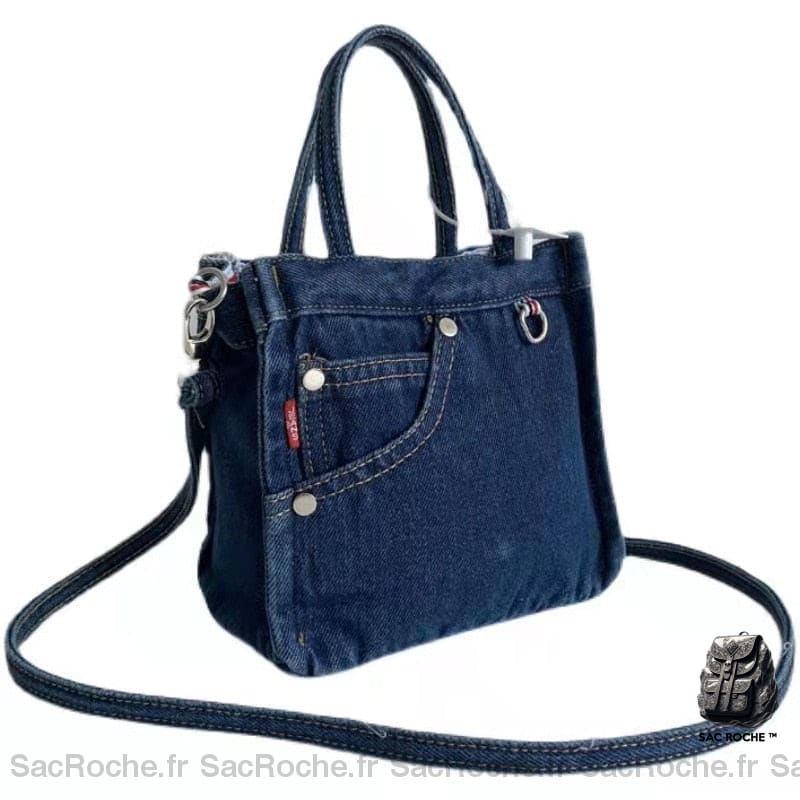 Sac À Main Lavable Femme Bleu Foncé / 17X10X17Cm Main Femme