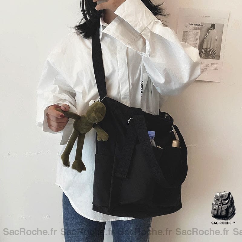 Sac À Main Lycée Pour Les Cours Noir Main Cours