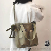 Sac à Main Lycée pour les Cours - modèle Vert armée - Sac Roche ™