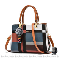 Sac à main multicolore compact - modèle Marron - Sac Roche ™