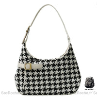 Sac à Main Noir Blanc Petit - modèle Sangles Blanches - Sac Roche ™