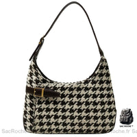 Sac à Main Noir Blanc Petit - modèle Sangles Marrons - Sac Roche ™