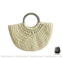 Sac à Main Osier Femme - modèle Blanc cassé / 34x29x6cm - Sac Roche ™