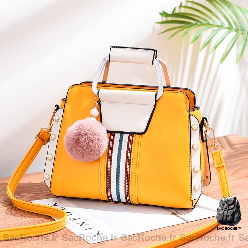 Sac À Main Pastel Mini Jaune Main Femme