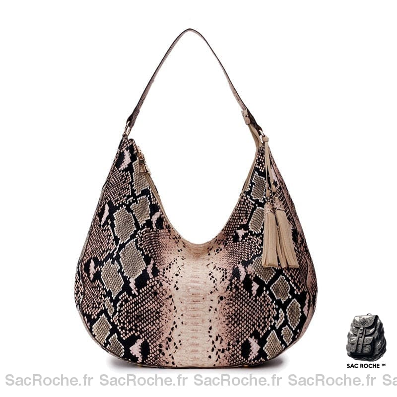 Sac À Main Peau De Serpent Femme Marron Clair