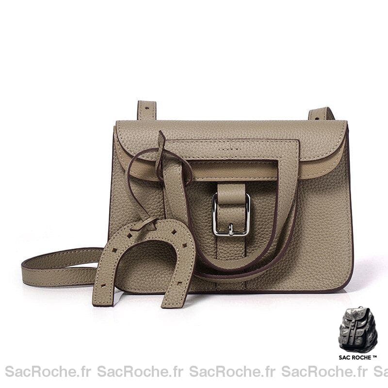 Sac À Main Rabat Femme Gris Éléphant / 21X6X15Cm Main Femme