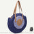 Sac à Main Rond Paille Style Boho - modèle Bleu - Sac Roche ™