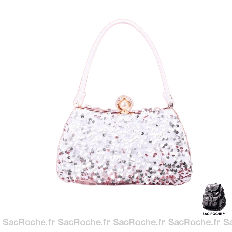 Sac À Main Sequins Femme Argenté / 22X8X14Cm Main Femme