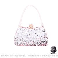 Sac à main sequins femme - modèle Argenté / 22x8x14cm - Sac Roche ™