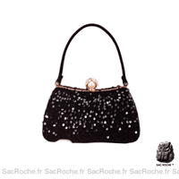 Sac à main sequins femme - modèle Noir / 22x8x14cm - Sac Roche ™