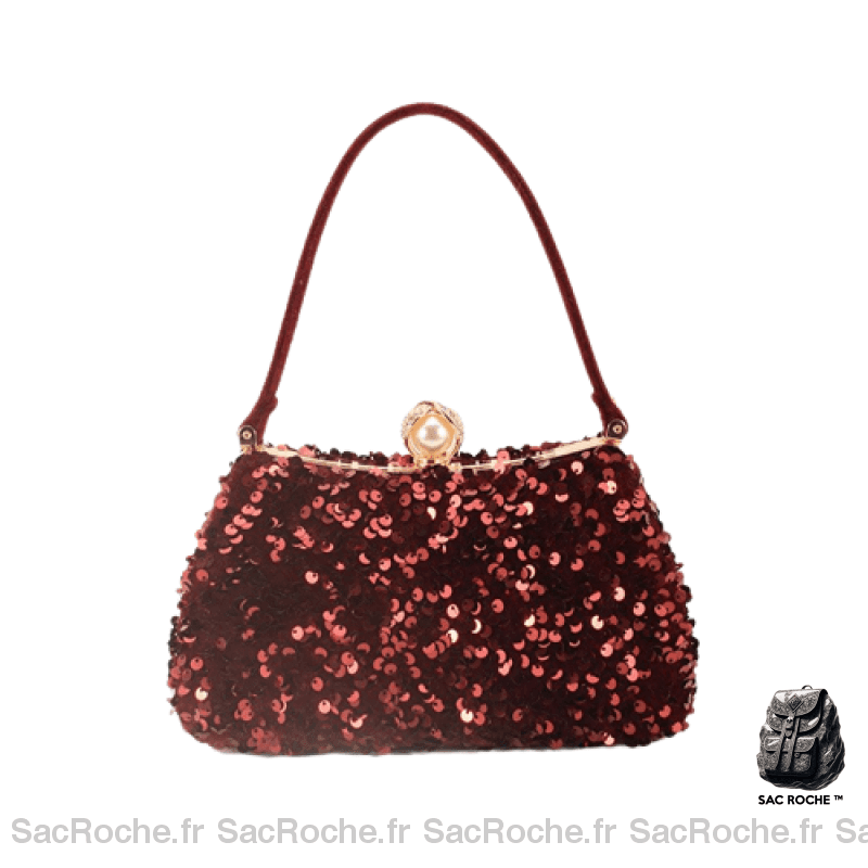 Sac À Main Sequins Femme Rouge / 22X8X14Cm Main Femme