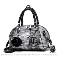 Sac à main serpent petit - modèle Gris clair - Sac Roche ™