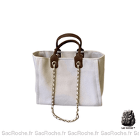 Sac à Main Toile Femme - modèle Blanc sans écriture - Sac Roche ™