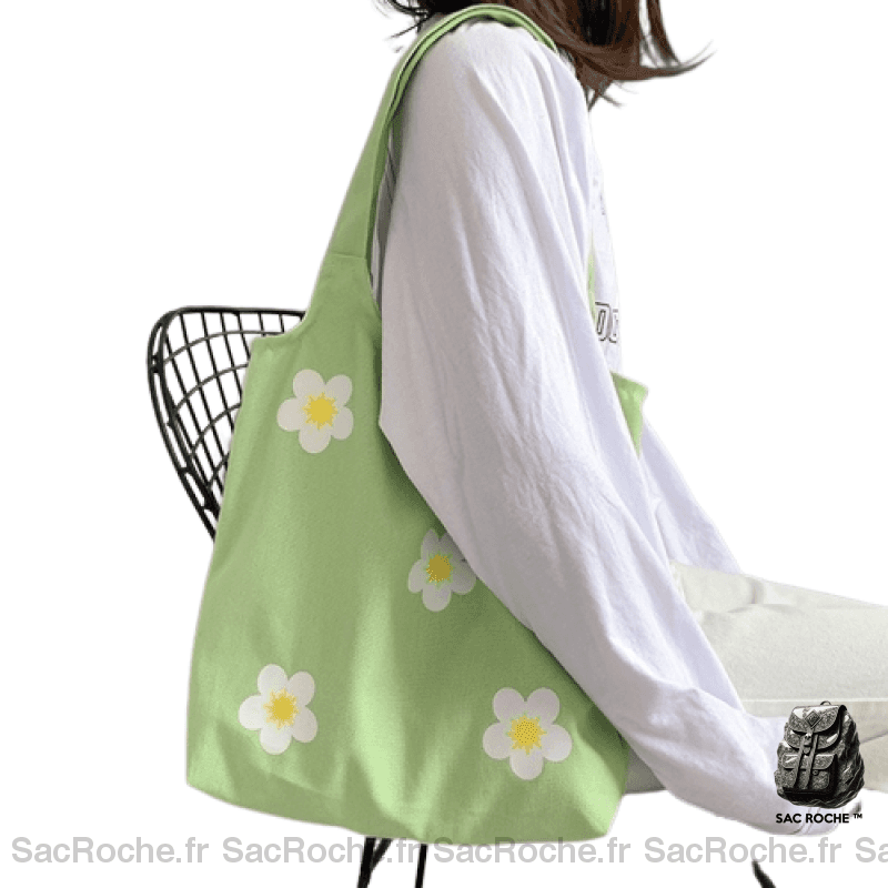 Sac À Main Toile Léger Vert Main Femme