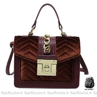 Sac à Main Velours Femme - modèle Café / 21 x 15 x 10 cm - Sac Roche ™