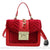 Sac à Main Velours Femme - modèle Rouge / 21 x 15 x 10 cm - Sac Roche ™