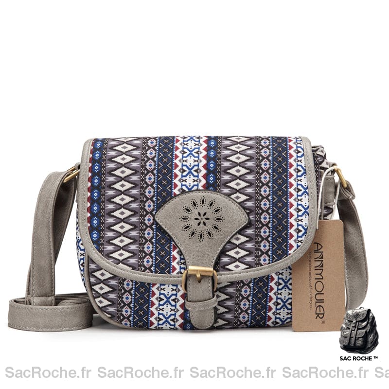 Sac À Main Vintage Bohème - Petit Gris Sac Main Femme