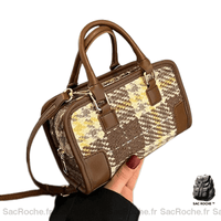 Sac à main vintage pour femme - modèle Marron / 12cmx20cmx8cm - Sac Roche ™