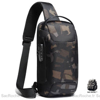 Sac Antivol Bandoulière Homme Sécurisé - modèle Camouflage - Sac Roche ™