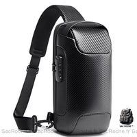 Sac Antivol Bandoulière Homme Sécurisé - modèle Carbone - Sac Roche ™