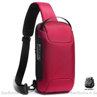 Sac Antivol Bandoulière Homme Sécurisé - modèle Rouge - Sac Roche ™