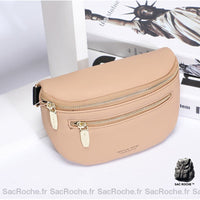 Sac Banane Cuir Rétro Look - modèle Beige - Sac Roche ™