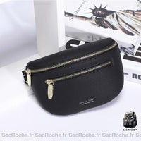 Sac Banane Cuir Rétro Look - modèle Noir - Sac Roche ™