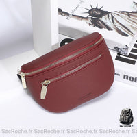 Sac Banane Cuir Rétro Look - modèle Rouge - Sac Roche ™