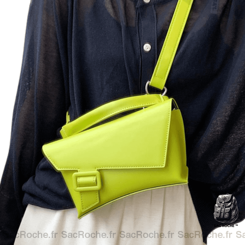 Sac Banane Femme Cuir Mode Vert / 18X12X7Cm À Main