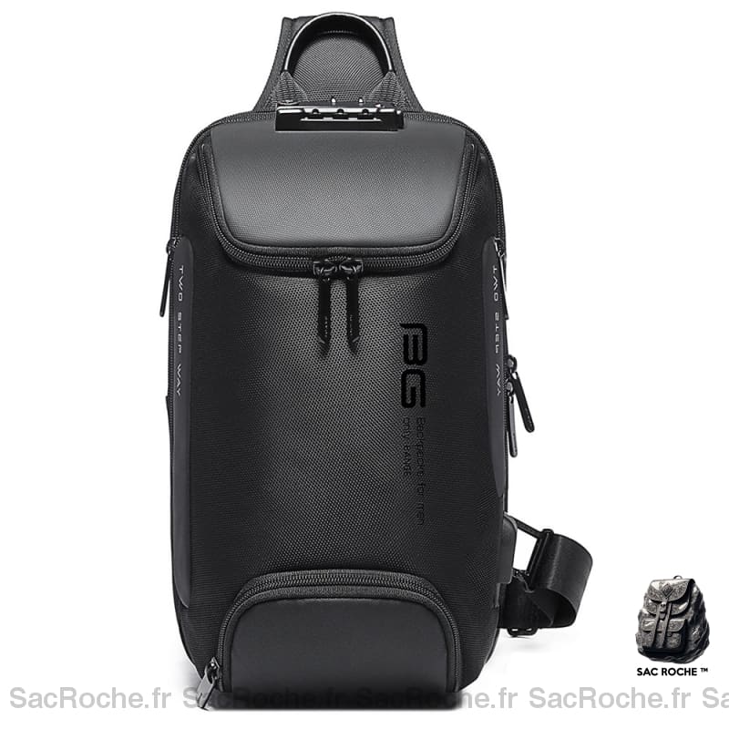 Sac Bandoulière Antivol Noir / Gris - Porté Dos/Poitrine Sacs Bange
