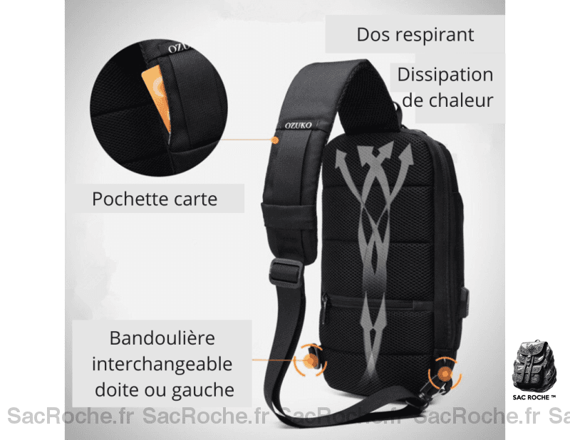 Sac Bandoulière Antivol Sécurisé À Dos Homme