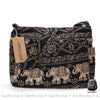 Sac Bandoulière Bohème Motifs Ethnique Éléphant Noir Sac À Main Femme