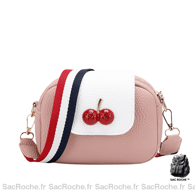 Sac Bandoulière Cerise - Petit Rose Sac À Main Femme