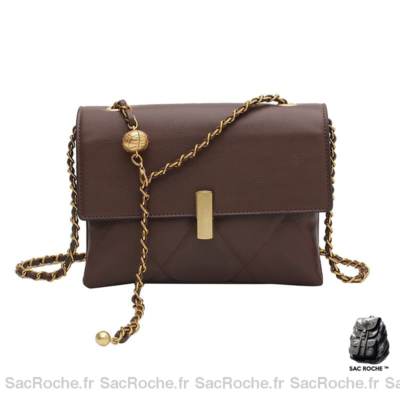 Sac Bandoulière Chic Petit Café Sac À Main Femme