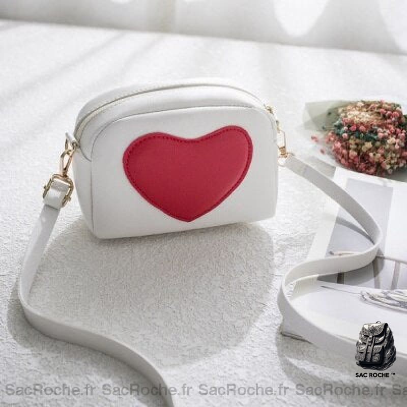 Sac Bandoulière Cur Petit & Mignon Blanc Sac À Main Femme