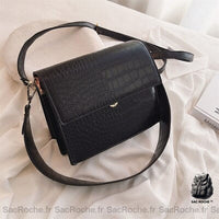 Sac Bandoulière Crocodile Petit - modèle Noir - Sac Roche ™