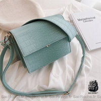 Sac Bandoulière Crocodile Petit - modèle Turquoise - Sac Roche ™